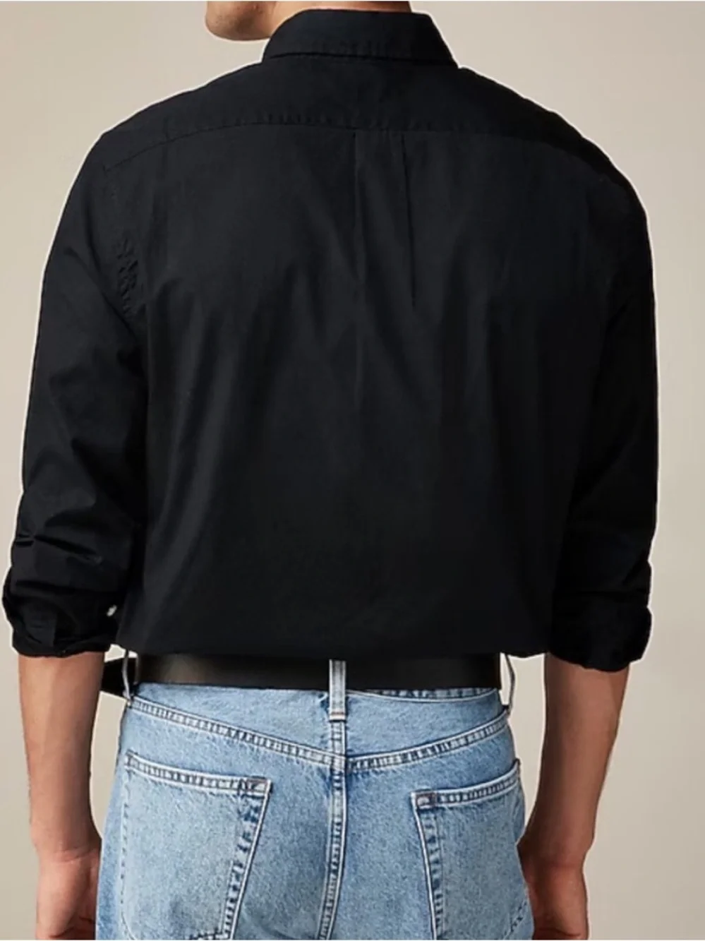 J.Crew Slim Untucked Secret Wash Black Poplin Button Up Shirt
